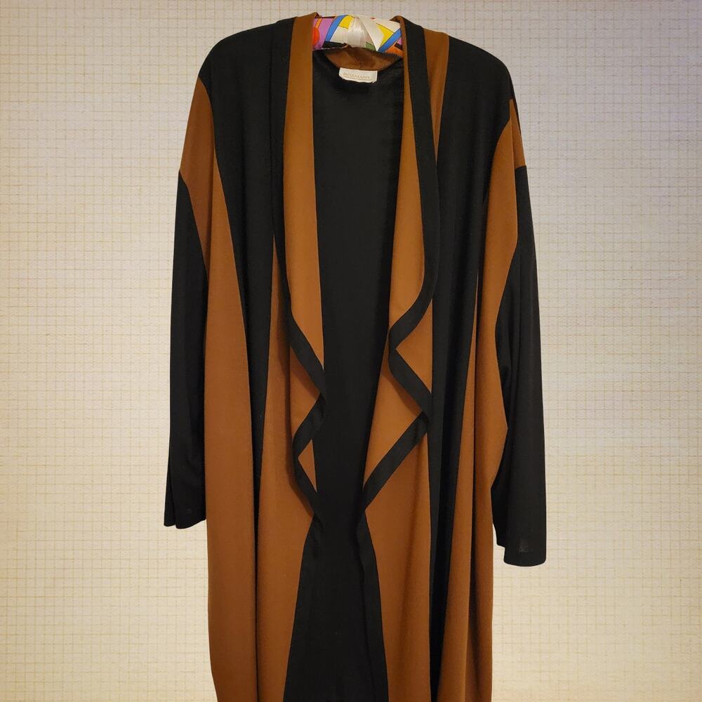 Roamans Long Sleeve Waterfall Open Front Cardigan Sweater Brown Womens One Size